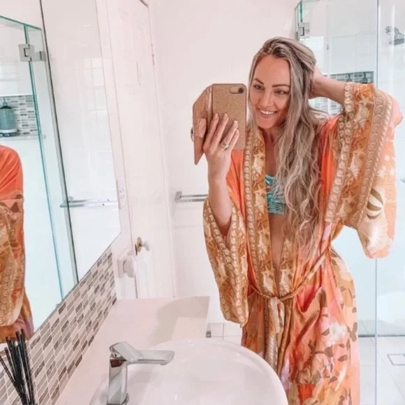 SOLD OUT Mermaid Dreams Boho Kimono Duster Robe Coverup - Picture 4 of 15